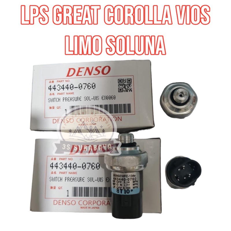 Pressure Switch LPS Great Corolla Vios Limo Soluna R134 Toyota Ac Car ...