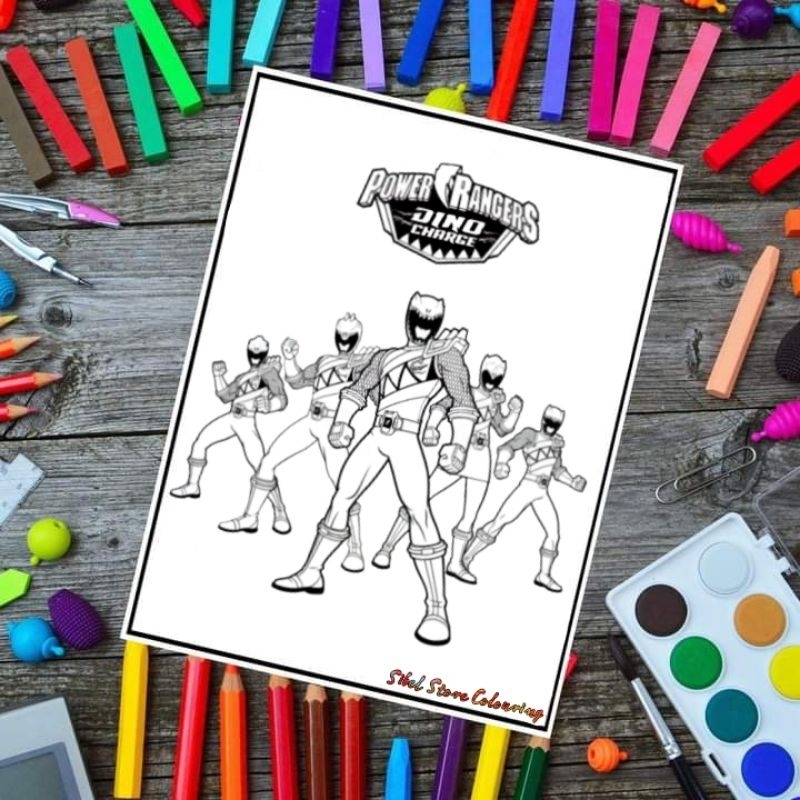 Power Rangers Dino Theme Children's Coloring Drawing Paper / Drawing ...