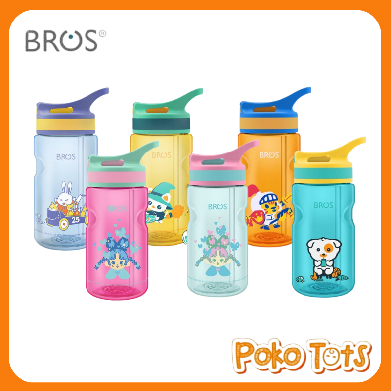 Bros Bottle Flip 450ml Children's Drinking Bottle Straw WHS Shopee
