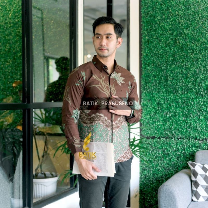 KEMEJA PRIA Men's Batik Shirt Long Sleeve Hamukti Motif OriNo Lapis ...