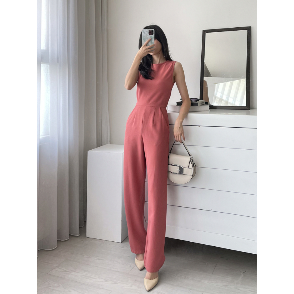 Sale] J-0113 Sleeveless Long Jumpsuit Women