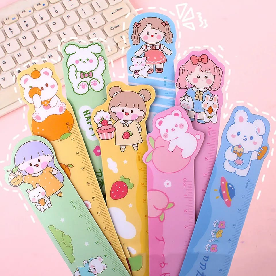 Ts Cute Flexible Magnetic Ruler Cute Lines with Animal Cartoon Soft ...