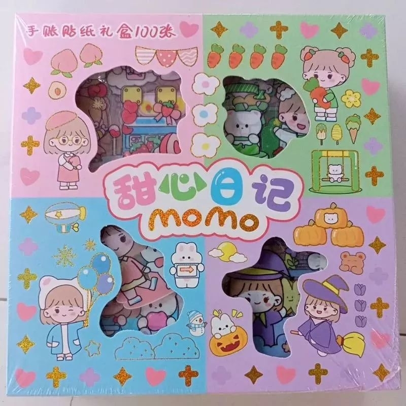 Momo RAINBOW Stickers 4colors mix scrapbook Journal 50pcs | Shopee Malaysia