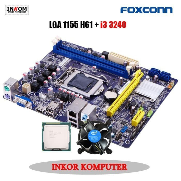 Motherboard Mobo Mainboard LGA 1155 H61 Foxconn+i3 3240 | Shopee Malaysia