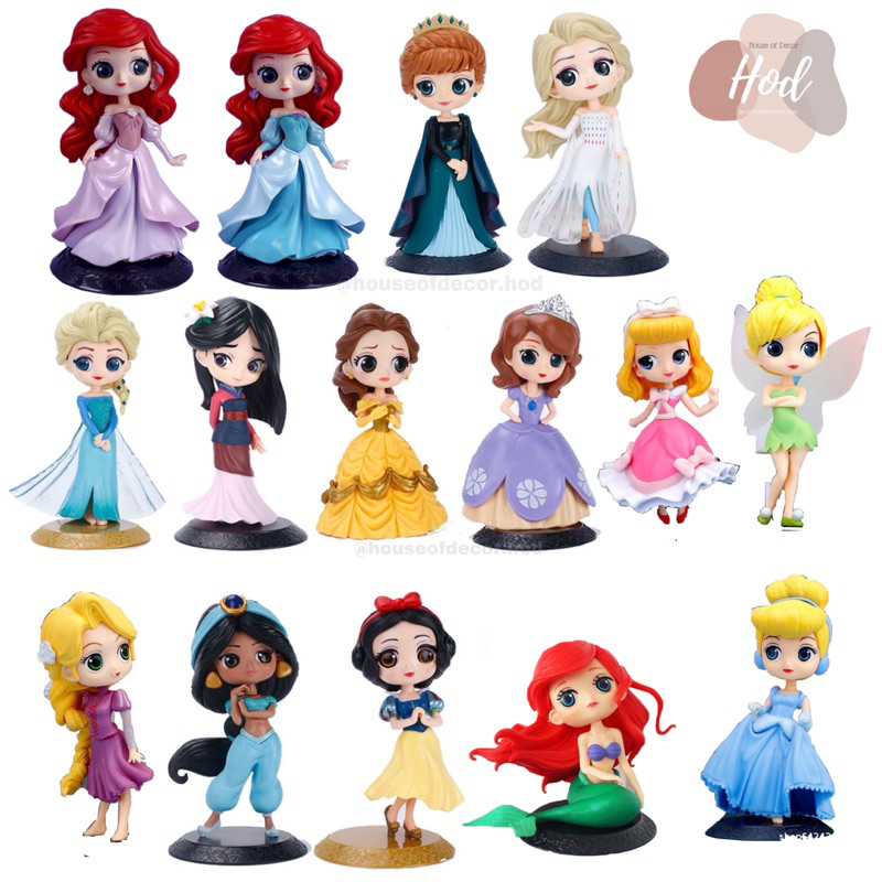 Premium Princess Topper PVC Princess Cake Decoration Elsa Anna Snow ...