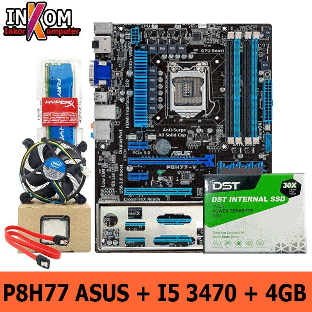 Package Mobo ATX P8H77 Plus Ram SSD Processor i5 3470 Fan | Shopee Malaysia