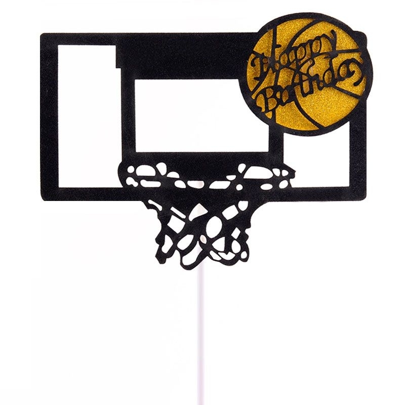 Basketball Ring Design Cake Topper/Glitter Basketball Ring Cake Topper