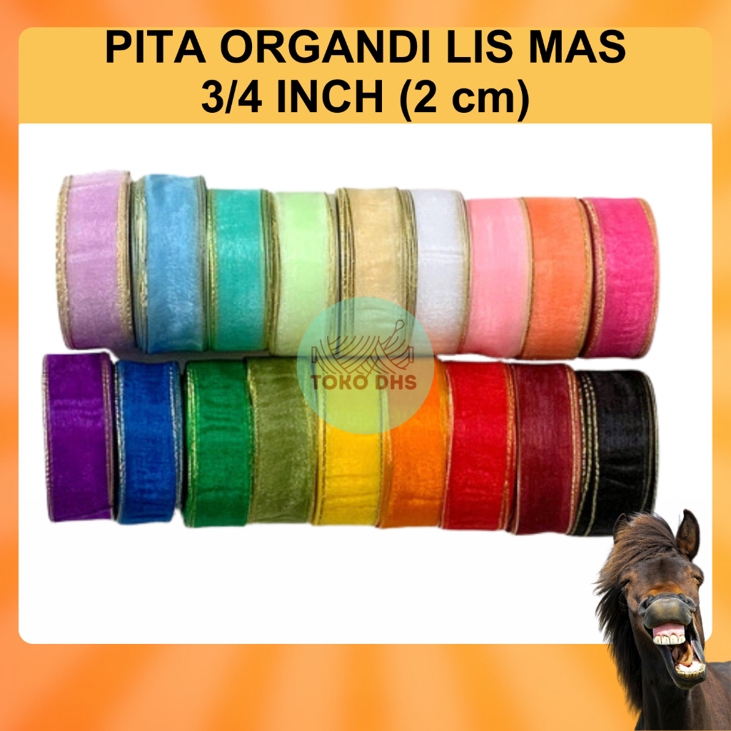 3/4 inch (2 cm) Gold List Organdi Ribbon | Shopee Malaysia