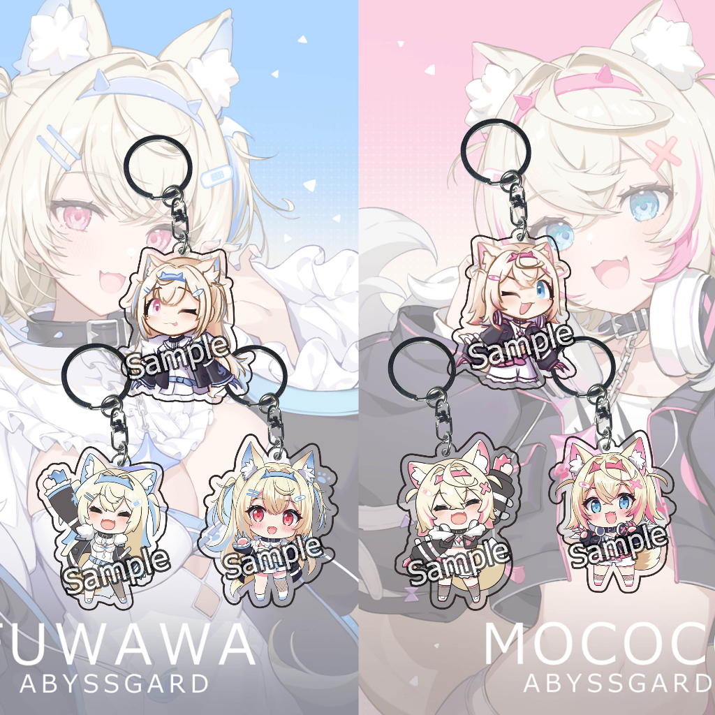 GANTUNGAN Hololive EN Gen 3 Keychain FUWAMOCO Fuwawa Abyssgard Mococo ...