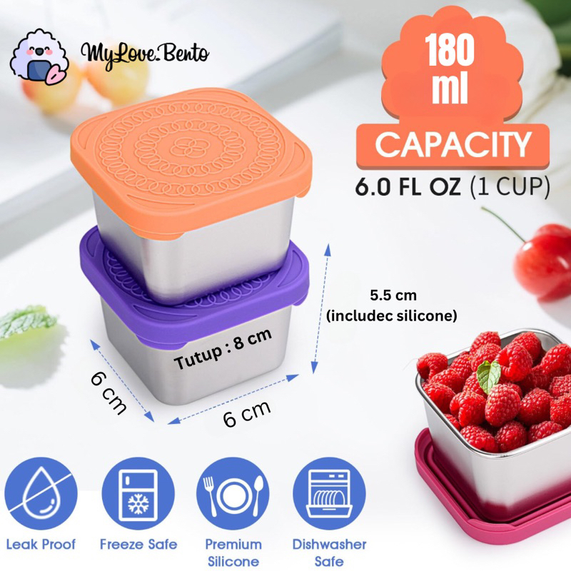 Stainless Steel Snack Container Snack Box 180ml AntiSpill Bento Tools
