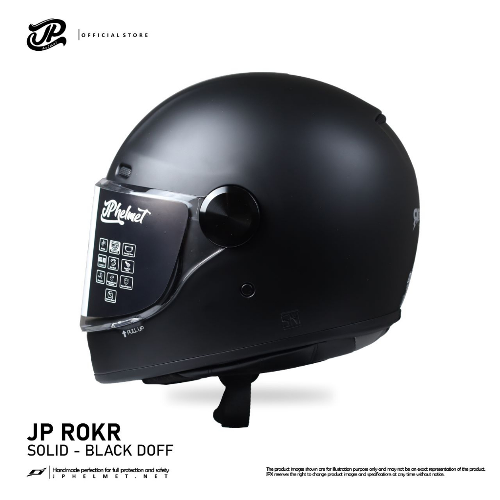 Jp Rokr Retro Fullface Helmet - Solid | Shopee Malaysia