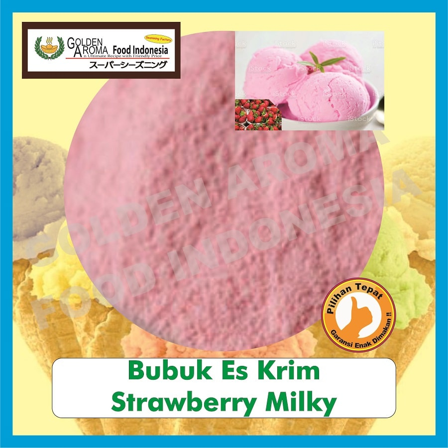Strawberry milky Flavored Ice Cream Powder 250gr Strawberry Ice Cream