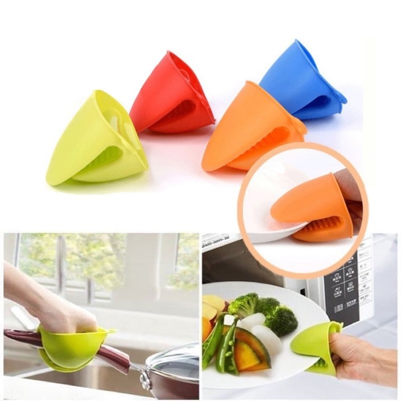Heat Resistant OVEN Finger GLOVES Silicone RUBBER GLOVES RUBBER Clamp