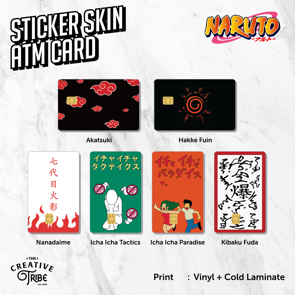 Sticker Skin Card Naruto Atm Vinyl Debit Credit Emoney Flazz Shinobi Sticker Shopee Malaysia