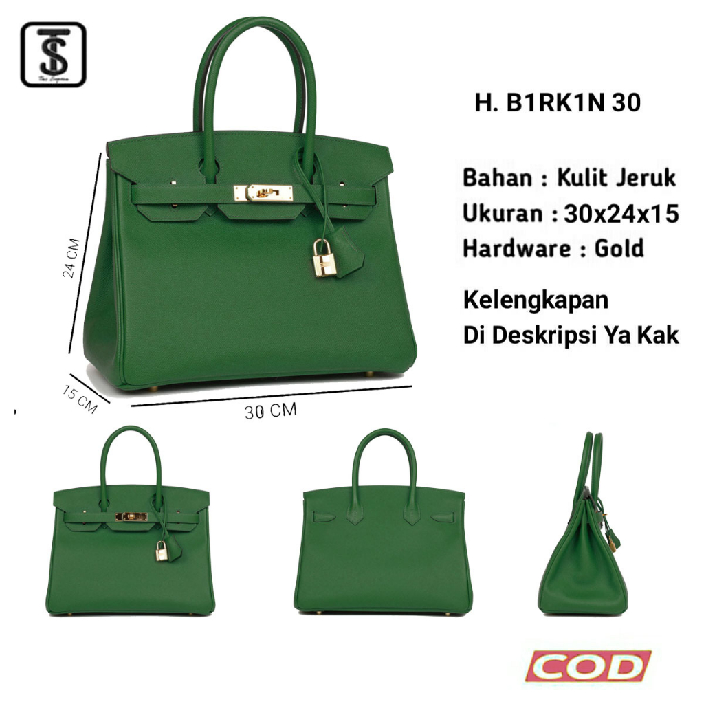 HIJAU Birkien 30 Premium Kremes Women's Bag Army Green Color Imported