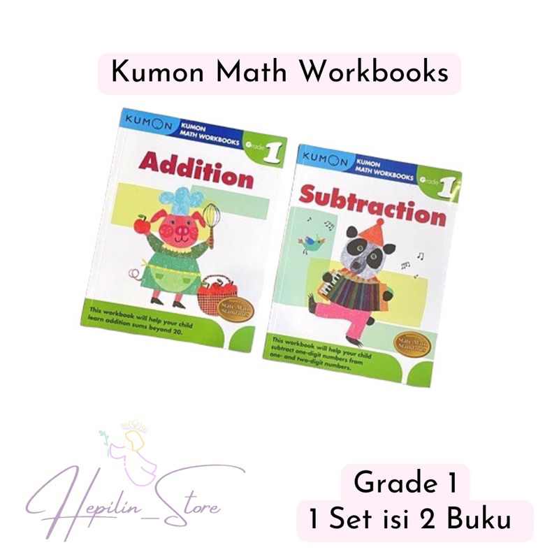 Kumon Math Workbooks GRADE 1 (1 Set Contains 2 Books) Subtraction And