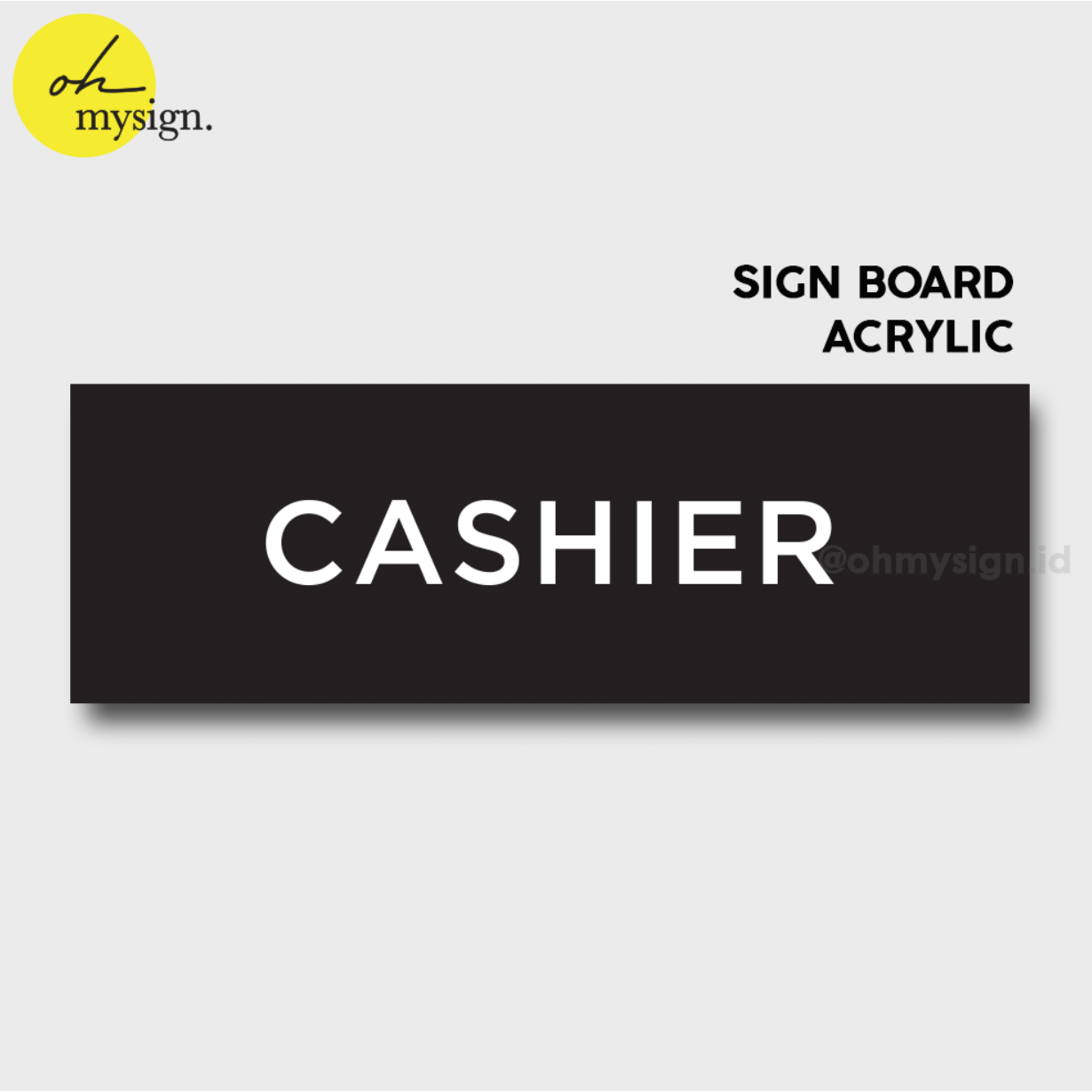 Sign Board Cashier Signage Cashier Acrylic Board Cashier Sign Acrylic ...