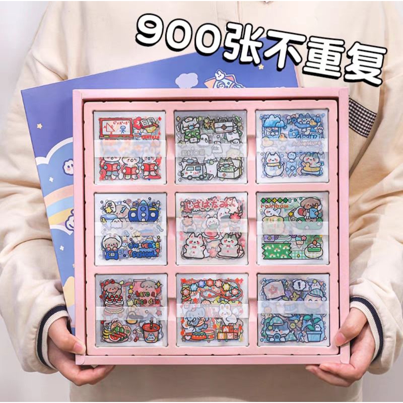 [100pcs] Momo Box Sticker Character Motif Beautiful Color Sticker Momo Decor Dairy Journal