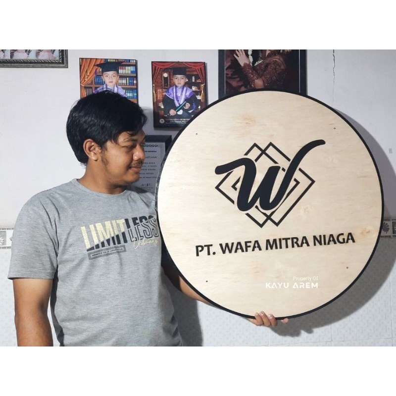 KAYU Custom Sign Logo, Name, Wood Writing Dimensions 70cm And 80cm