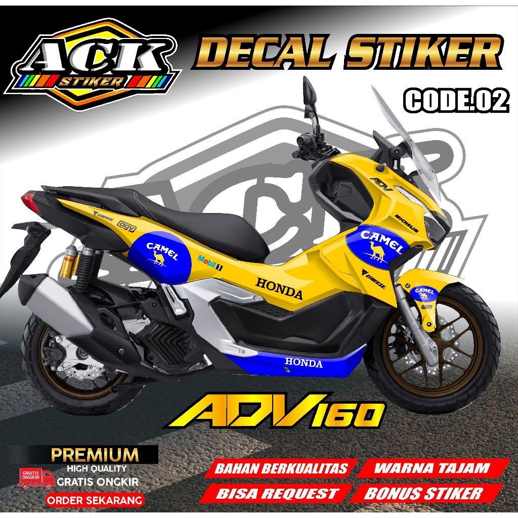 2022 ADV 160 Motorcycle Sticker Decal / Decal Sticker Full body ACK 02 ...
