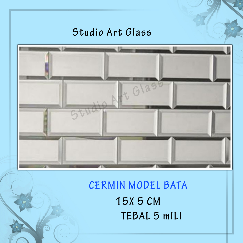 Brick Model Mirror 15x5 bevel 1cm 5mm thick Please add Extra Packing ...