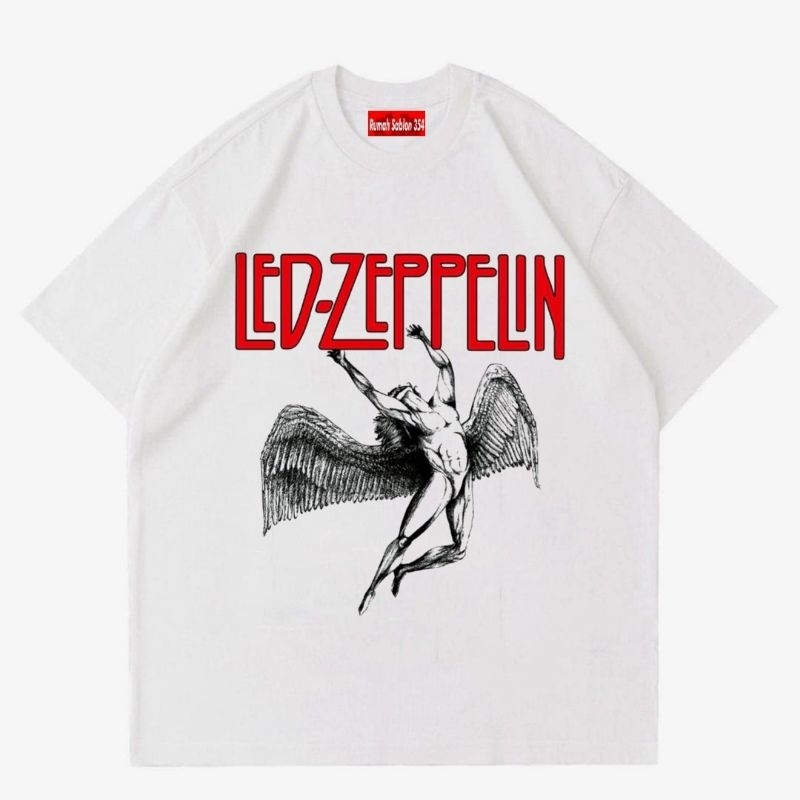 Zeppelin LED BAND TShirt White TSHIRT Baju VINTAGE OVERSIZE RAP