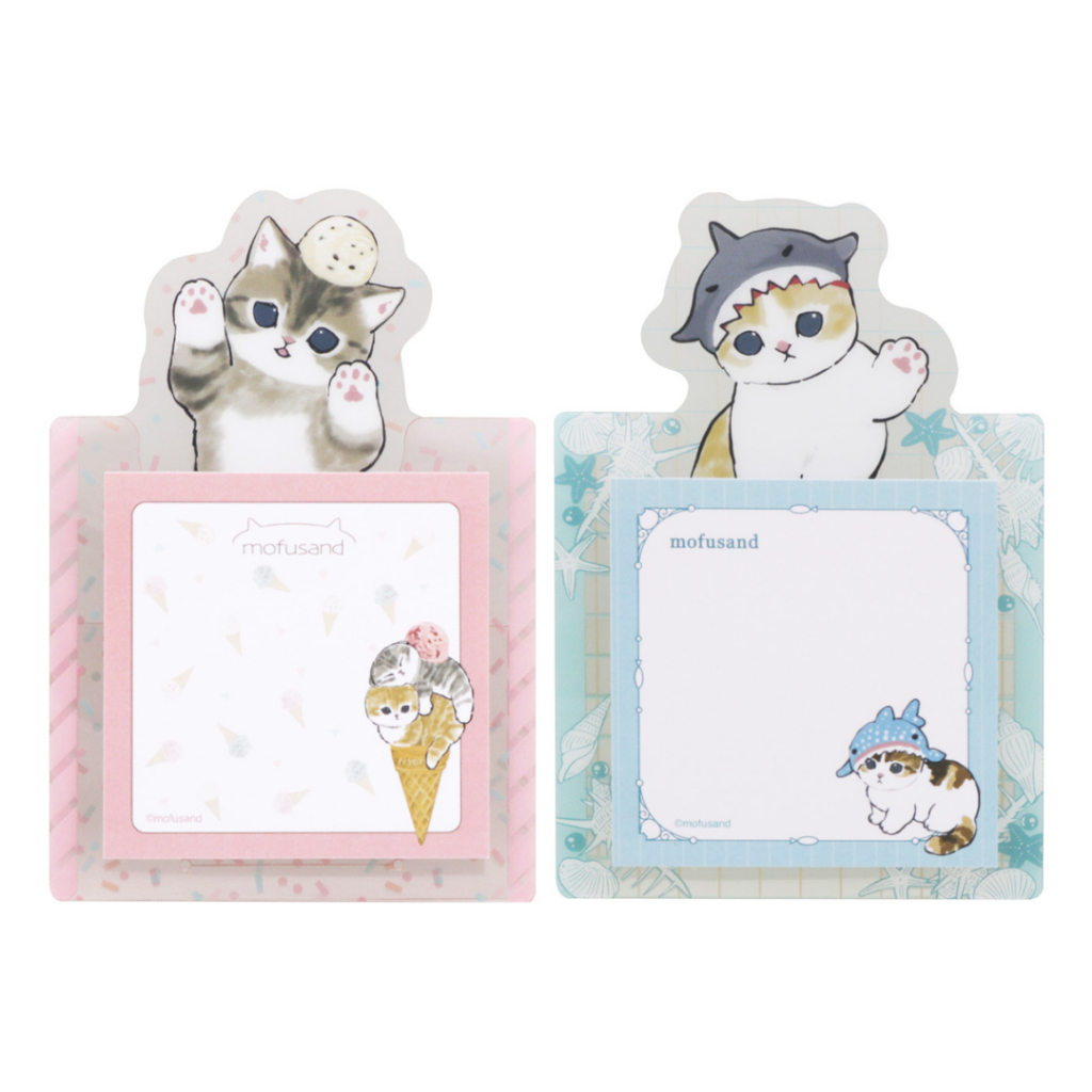 Standing Sticky Note Mofusand Cat Neko Ice Cream Sea Animals Sticky ...