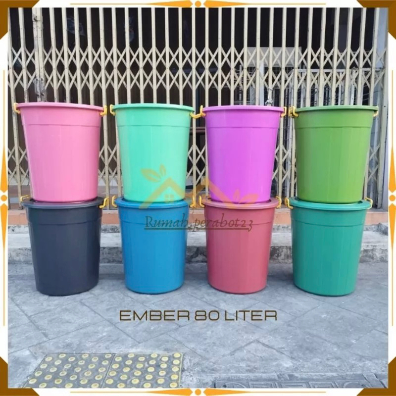 Plastic Water Bucket+80 Liter Color Lid/Large Plastic Water Bucket