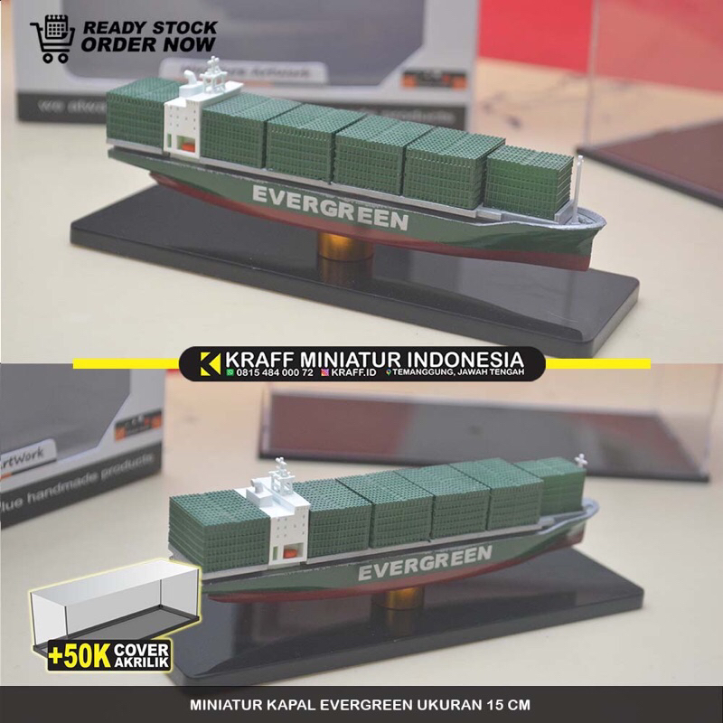 Evergreen CONTAINER SHIP MINIATURE SIZE 15 CM for car dashboard ...