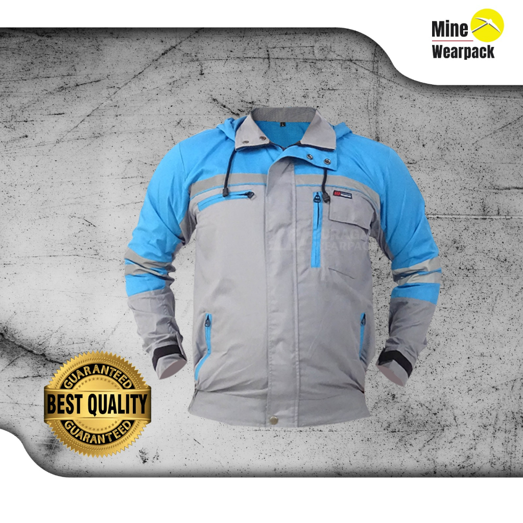 Safety Jacket Blue Color Safety Uniform Combination Shopee Malaysia