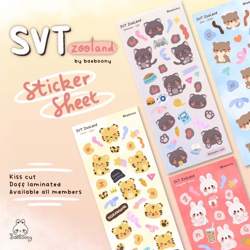 Seventeen Zooland Sticker Sheets by Baeboony | Shopee Malaysia