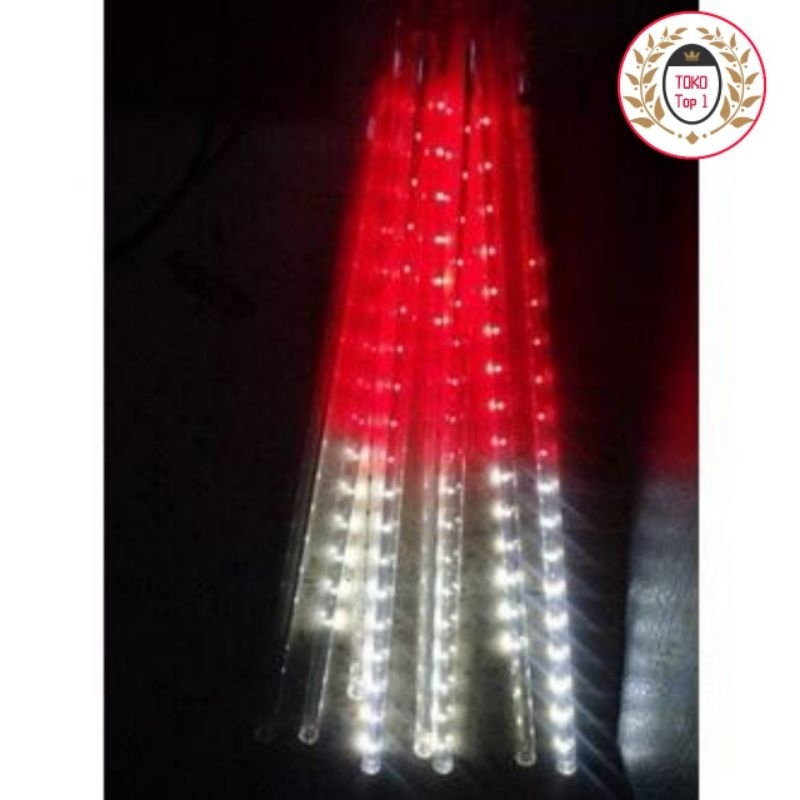 MERAH PUTIH Meteor LIGHTS 50CM 10 RODS QUALITY RGB RED WHITE | Shopee ...