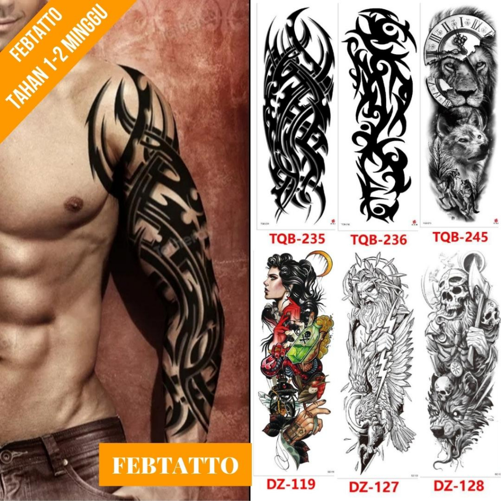 Temporary Tattoos Size 17cmx48cm Aesthetic motif Temporary Tattoos