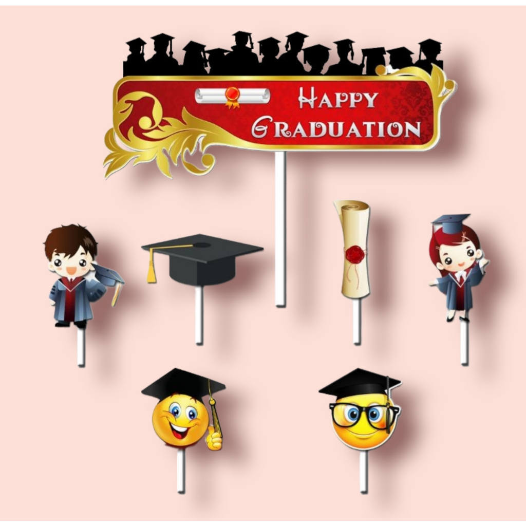 Cake topper Happy Graduation Theme cake topper Happy Graduation Happy