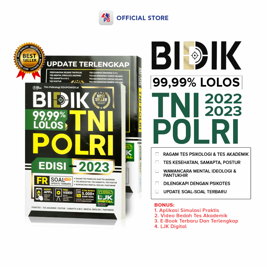 Tni POLRI Test Book 2023 2024/BIDIK 99.99% Passed TNI POLRI 2023 ...