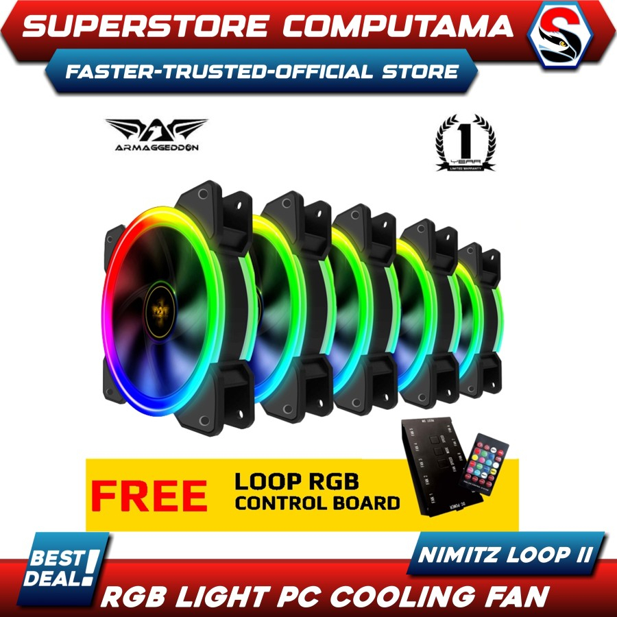 Fan Armaggeddon Nimitz Loop II - RGB Light PC Cooling Fan | Shopee Malaysia