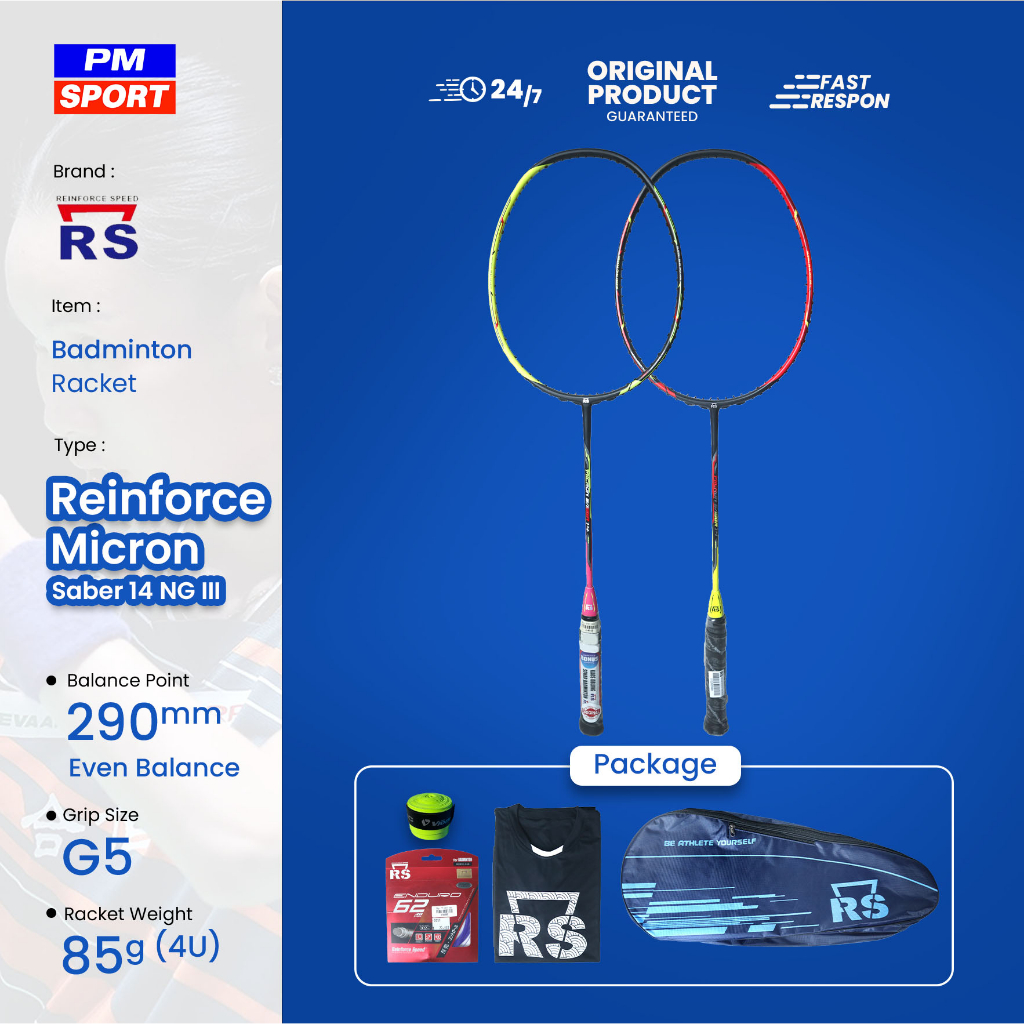 Badminton / BADMINTON RACKET RS REINFORCE SPEED MICRON SABER 14 NG III ...
