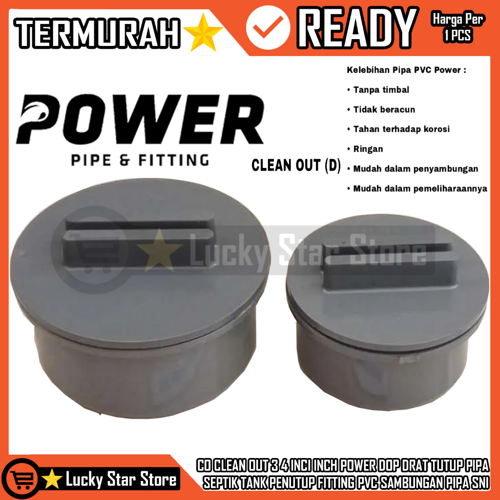 Co CLEAN OUT 3 4 IN INCH INCH POWER Hubcap DRAT PIPE Cap SEPTIC TANK