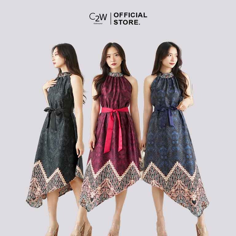 C2w Clothtowear Dress Batik Women All Size Satin Brocade Clothes 640 Tbp Shopee Malaysia 