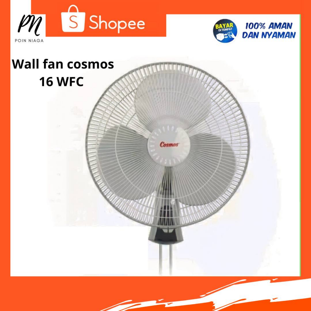 PUTIH Cosmos Wall Fan - 16-WFC - 16WFC - White/Abu | Shopee Malaysia
