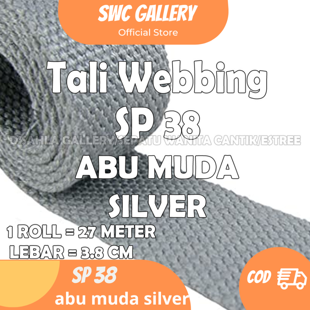 Webbing Rope Bisban Bias Tape Webbing Rope SP38 silver grey | Shopee ...