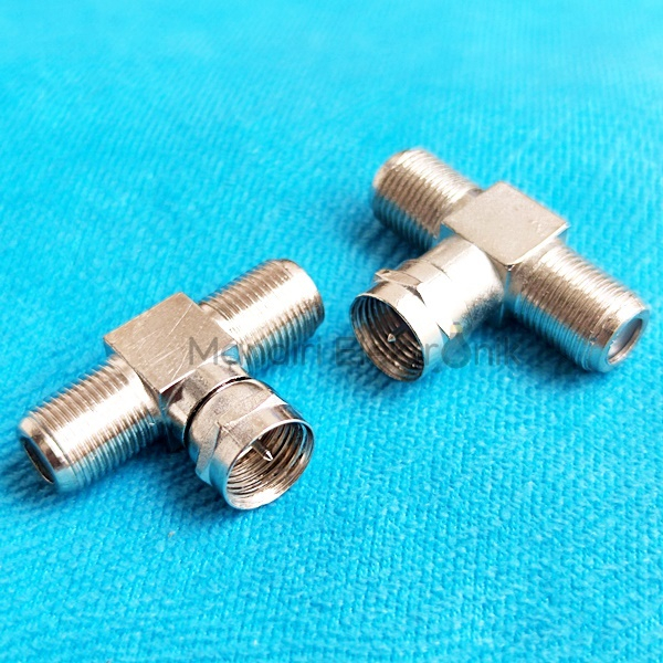 Antenna Connector F Male to 2f Drat Female Antenna Branch T Connector