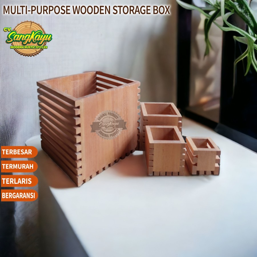 KAYU Sangkayu Mini Wood Crate Wooden Storage Box 01 | Shopee Malaysia