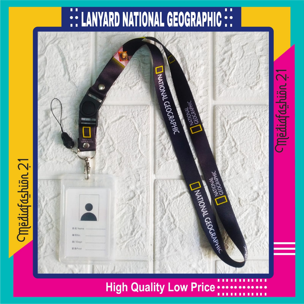 GANTUNGAN Lanyard Strap Hanger ID Card NATIONAL GEOGRAPHIC Free Strap ...