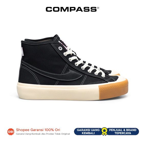 100% Original] Compass Gazelle Hi Black Gum Shopee Malaysia