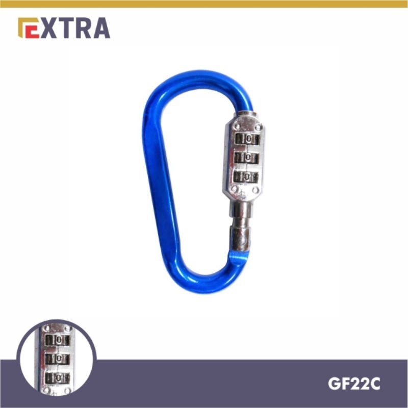 Carabiner Padlock, 3 digit Password Number Lock, size 75mm | Shopee ...