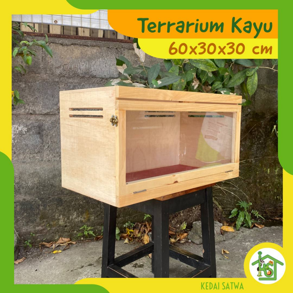 KAYU Reptile Cage Wooden Terrarium Sulcata Snake Cage Mini Hedgehog