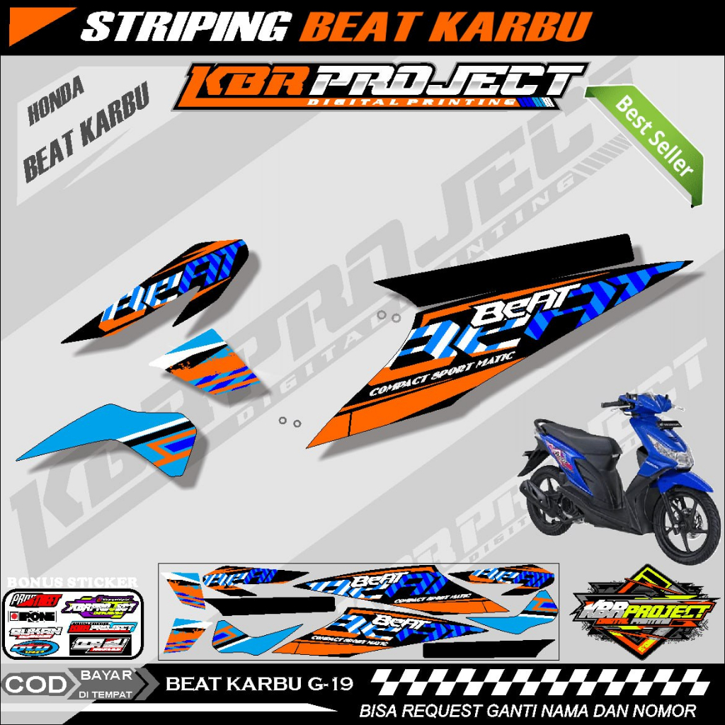 Beat Sticker STRIPING PREMIUM Motorcycle Cool Trim Variation BEAT ...