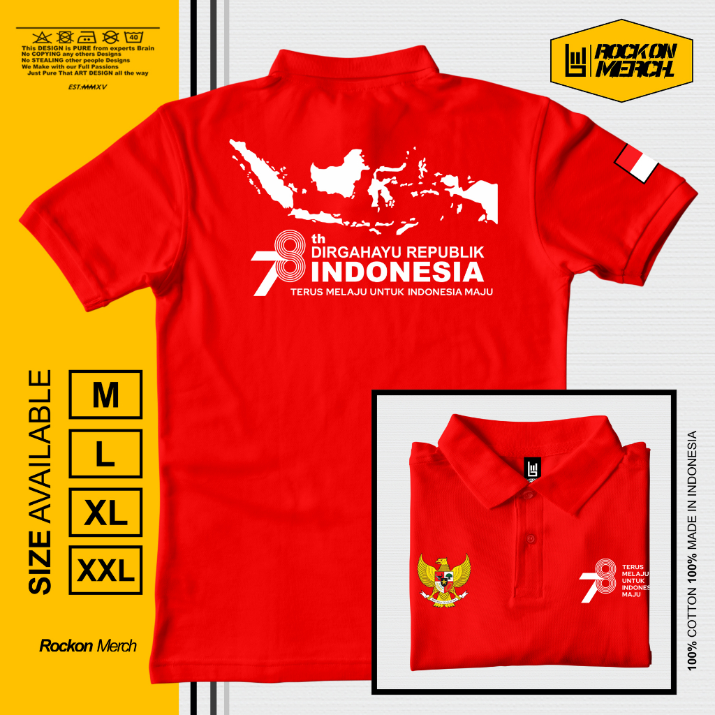 Poloshirt Polo RI Anniversary Map Of The Republic Of Indonesia 78th ...