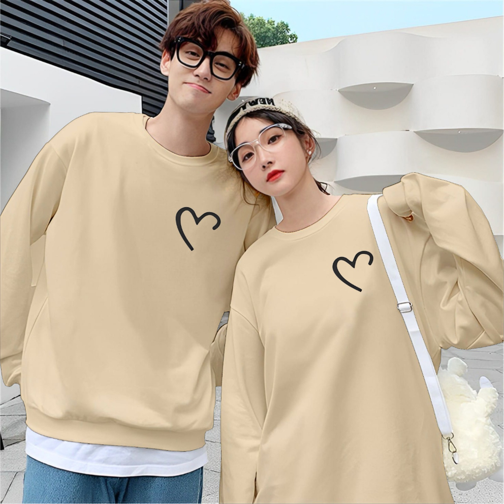 Couple T-shirts with Love Logo Men's and Women's Long Sleeve T